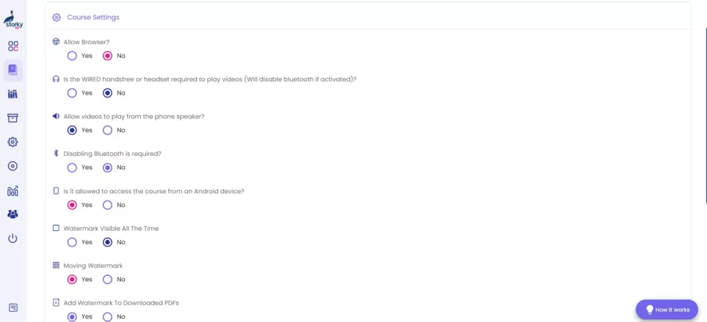 هل المحاضرات المسجلة محمية على StorkyApp